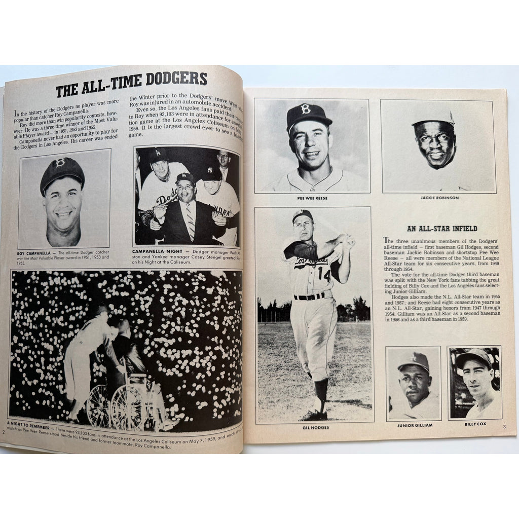 1973 Dodgers All Time Greats Sandy Koufax Jackie Robinson Magazine Baseball, Los Angeles Dodgers, Brooklyn Dodgers