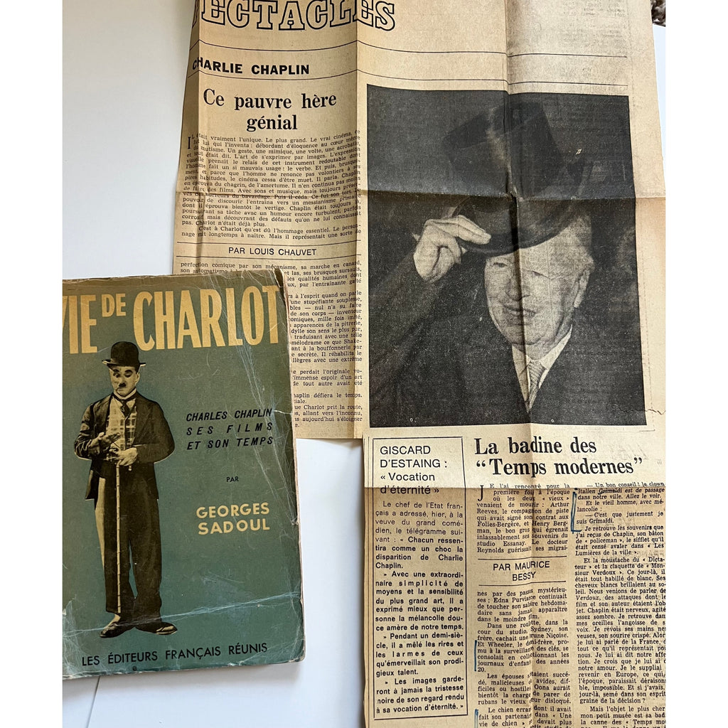 French 1952 Charlie Chaplin Book Vie De Charlot George Sadoul Charles Chaplin, City Lights, Gold Rush, The Kid