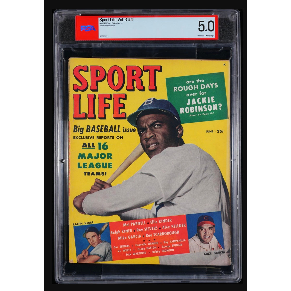 RARE 1950 Jackie Robinson Sport Life Magazine PSA 5 Newsstand Brooklyn Dodgers, Baseball, MLB Low Pop!