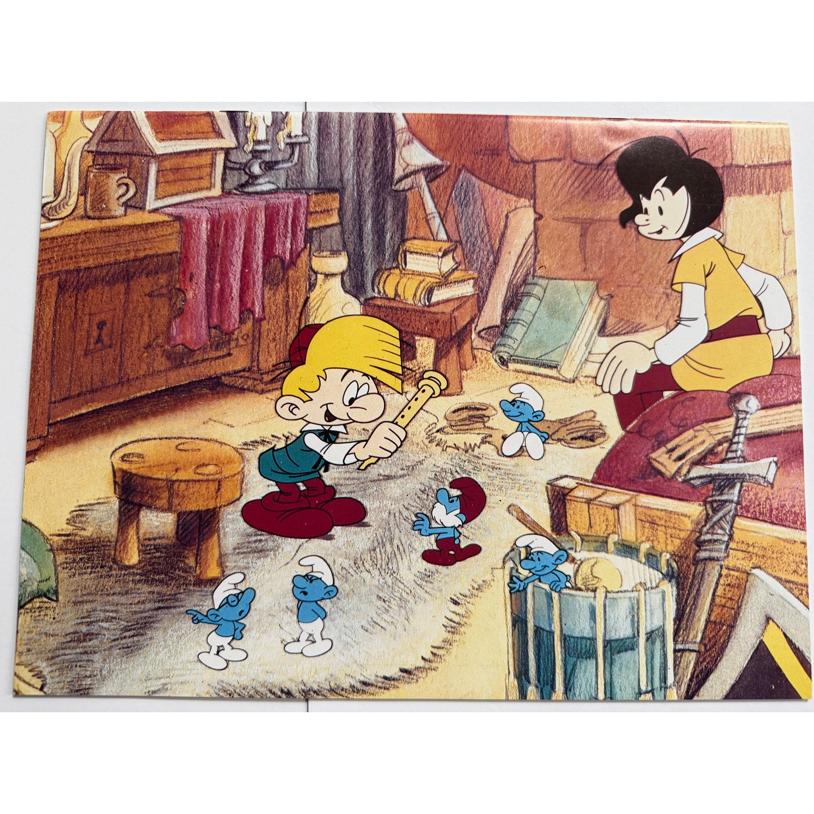 1983 The Smurf and the Magic Flute Movie Program Papa Smurf, Smurfette Animated