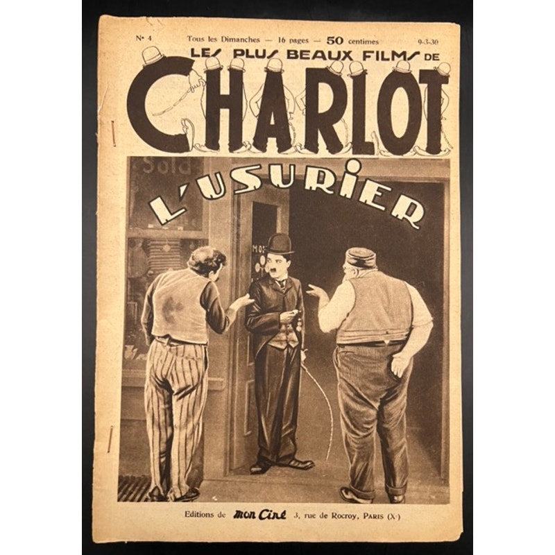 RARE 1930 Mon Cine Charlie Chaplin Magazine The Pawnshop Charles Chaplin Films, The Kid, Gold Rush, City Lights, Modern Times