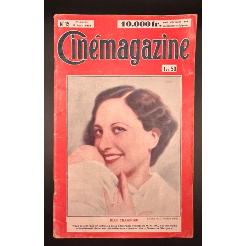 RARE 1929 French Joan Crawford Magazine Cinemagazine Grand Hotel, Mary Pickford, Mildred Pierce, Baby Jane, Hollywood