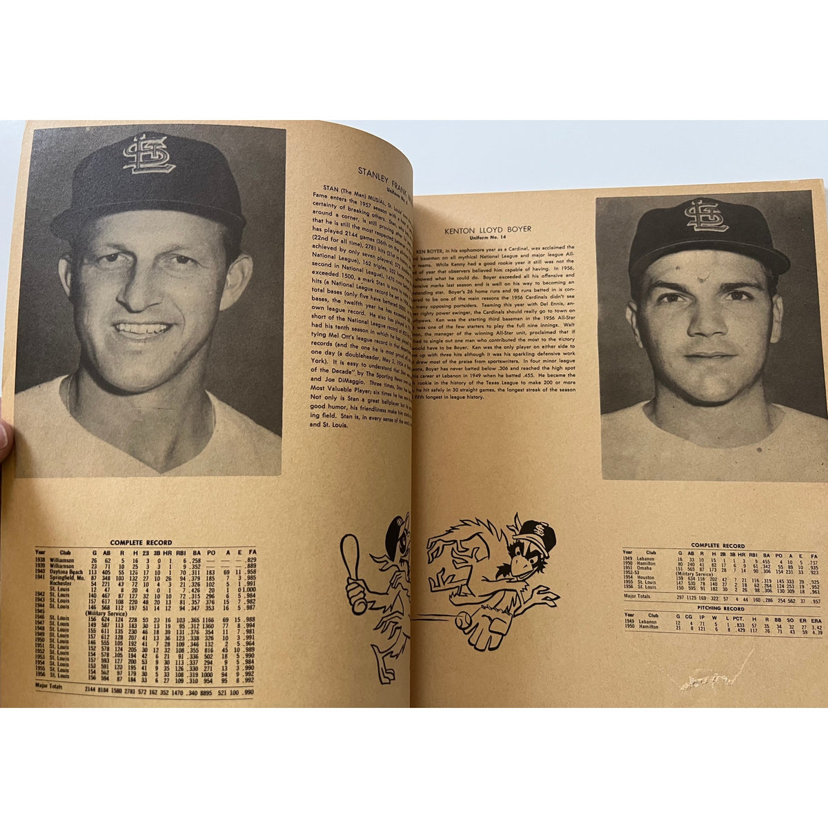 RARE 1957 St. Louis Cardinals Magazine Trade Publication Stan Musial Baseball, MLB, Ken Boyer, STL, Cards