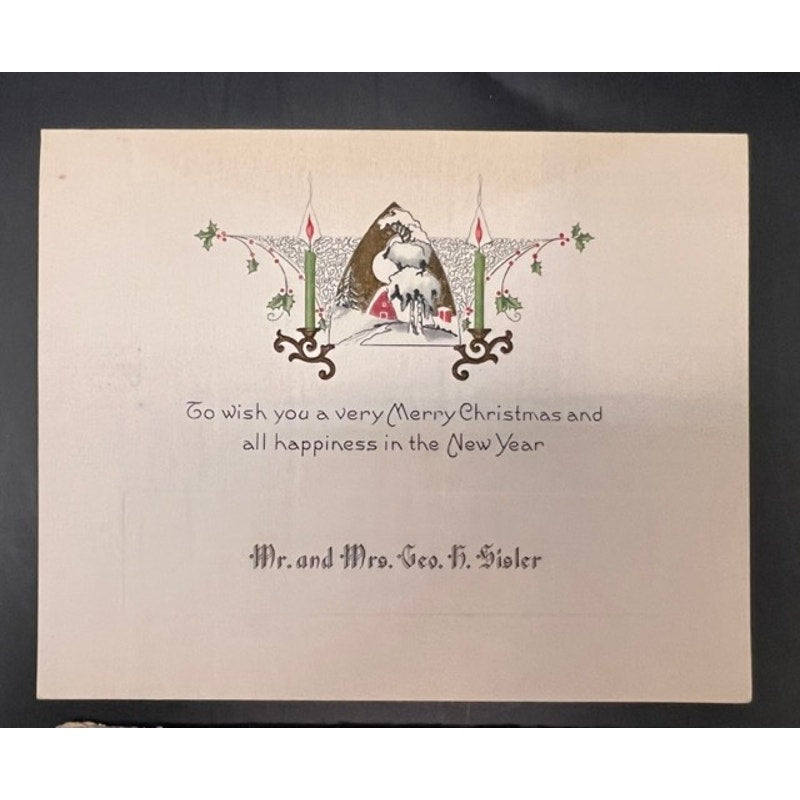 RARE 1924 George Sisler Christmas Card Baseball St. Louis Cardinals HOF MLB, St. Louis Browns, Boston Braves, Washington Senators