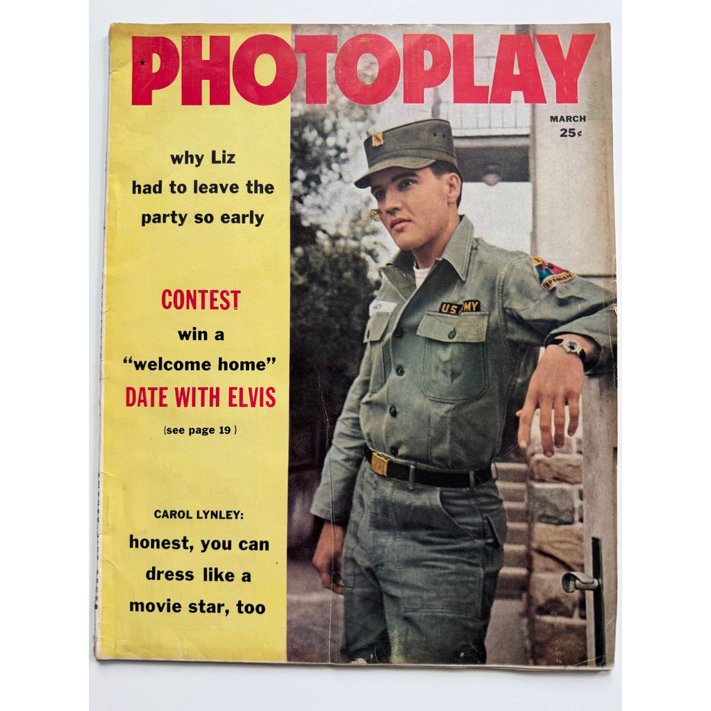 1960 Elvis Presley Magazine Photoplay US Army Graceland Hollywood TCB, GI Blues, Rockabilly, Jailhouse Rock, Hound Dog, King Creole