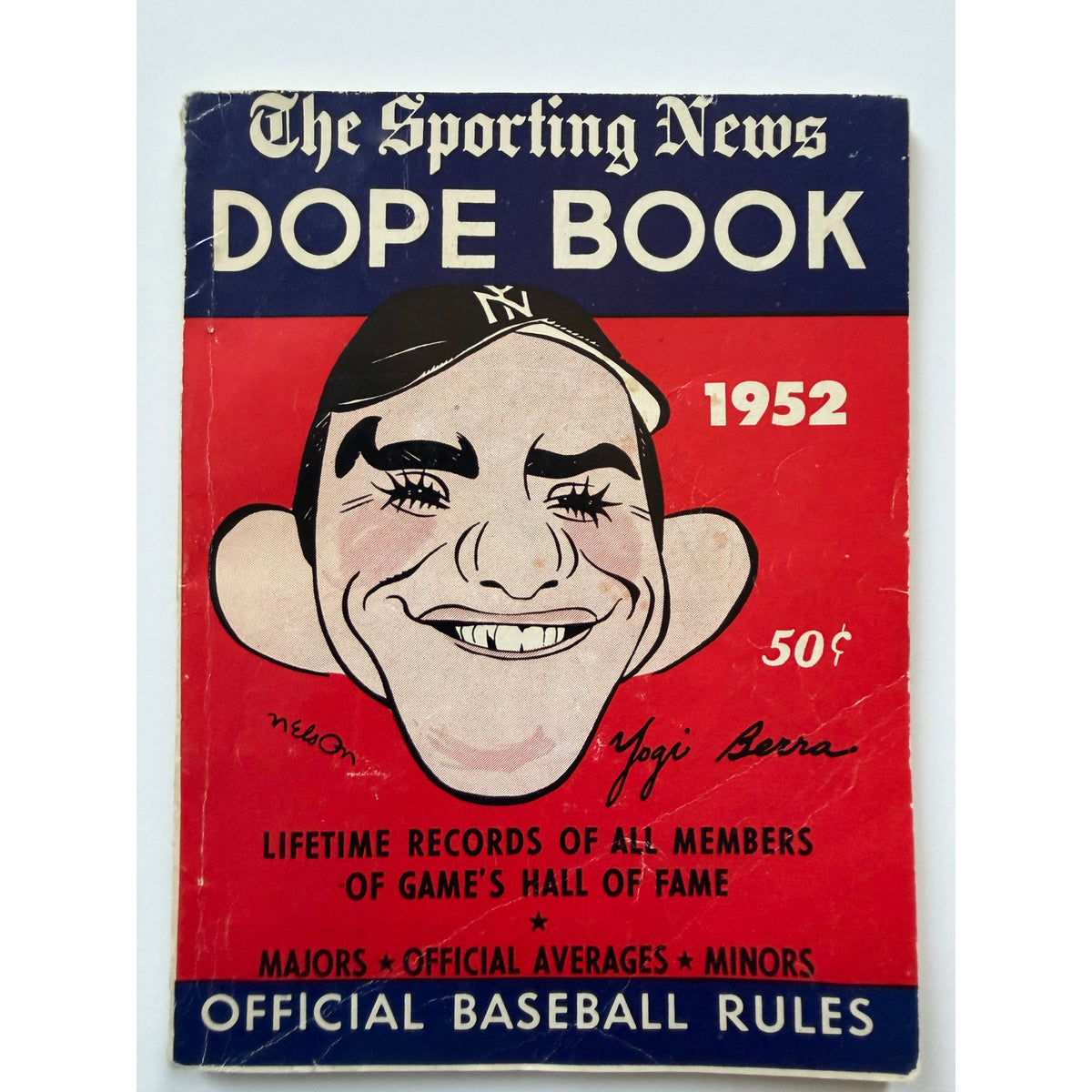 1952 Sporting News Dope Book Yogi Berra New York Yankees MLB HOF Baseball