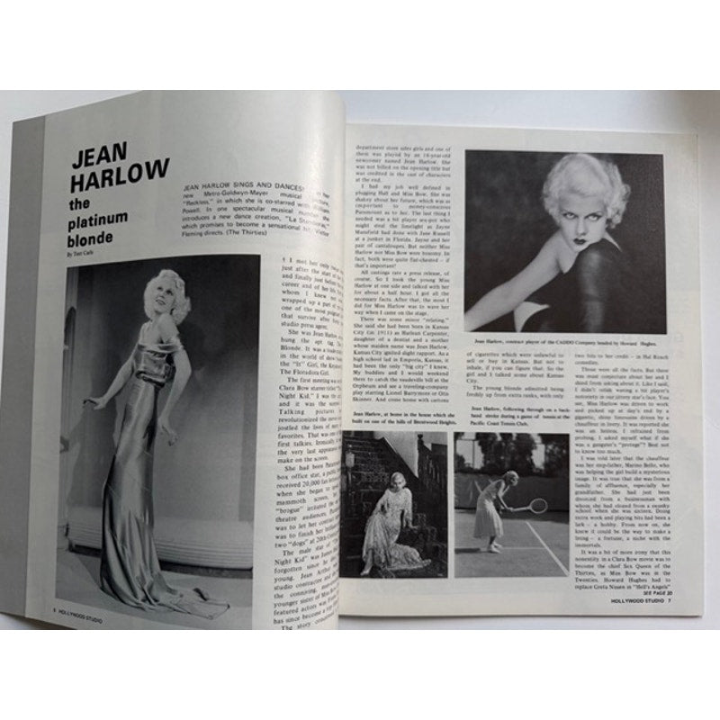 RARE 1973 Hollywood Studio Jean Harlow Magazine Universal Studios Copy, Red Dust, Public Enemy, Dinner at Eight, Riff Raff Wife vs Secretary