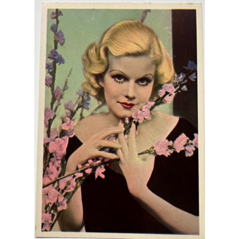 RARE 1930's Jean Harlow Post Card De Reszke, Godfrey Phillips #6 Platinum Blonde, Dinner at Eight, Saratoga, Public Enemy