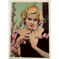 RARE 1930's Jean Harlow Post Card De Reszke, Godfrey Phillips #6 Platinum Blonde, Dinner at Eight, Saratoga, Public Enemy
