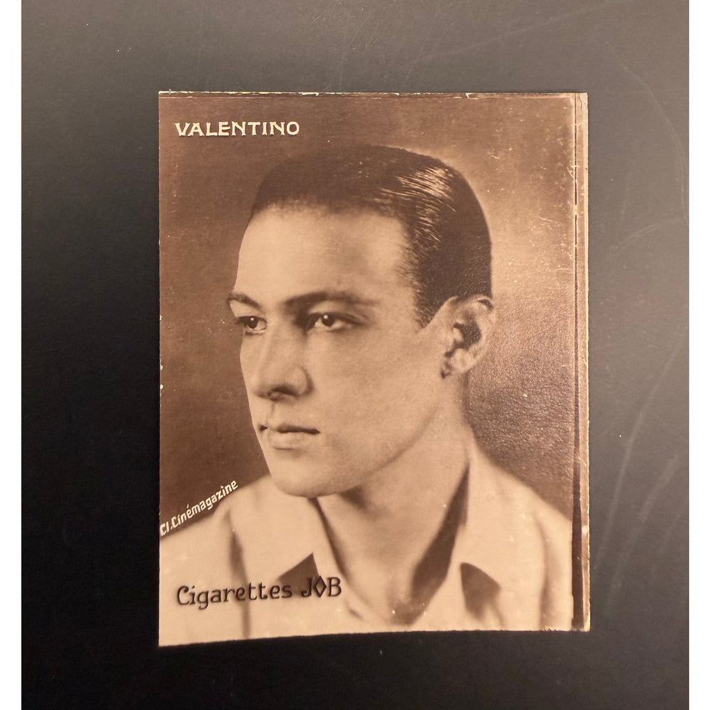 Rare 1926 Societe Job Cigarette Rudolph Valentino Card, Son of the Sheik, Eagle, Blood and Sand, Four Horsemen of the Apocalypse, Camille