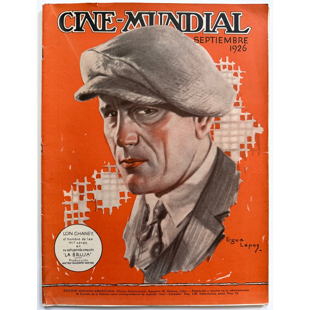 ULTRA RARE 1926 Cine Mundial Lon Chaney Magazine The Unholy Three, Phantom of the Opera, London After Midnight, Hunchback of Notre Dame