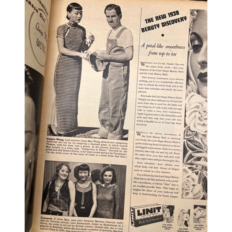 Gorgeous 1938 Look Anna May Wong Magazine Shanghai Express, Hollywood, Piccadilly, Java Head, Daughter of the Dragon, Daughter of Shanghai