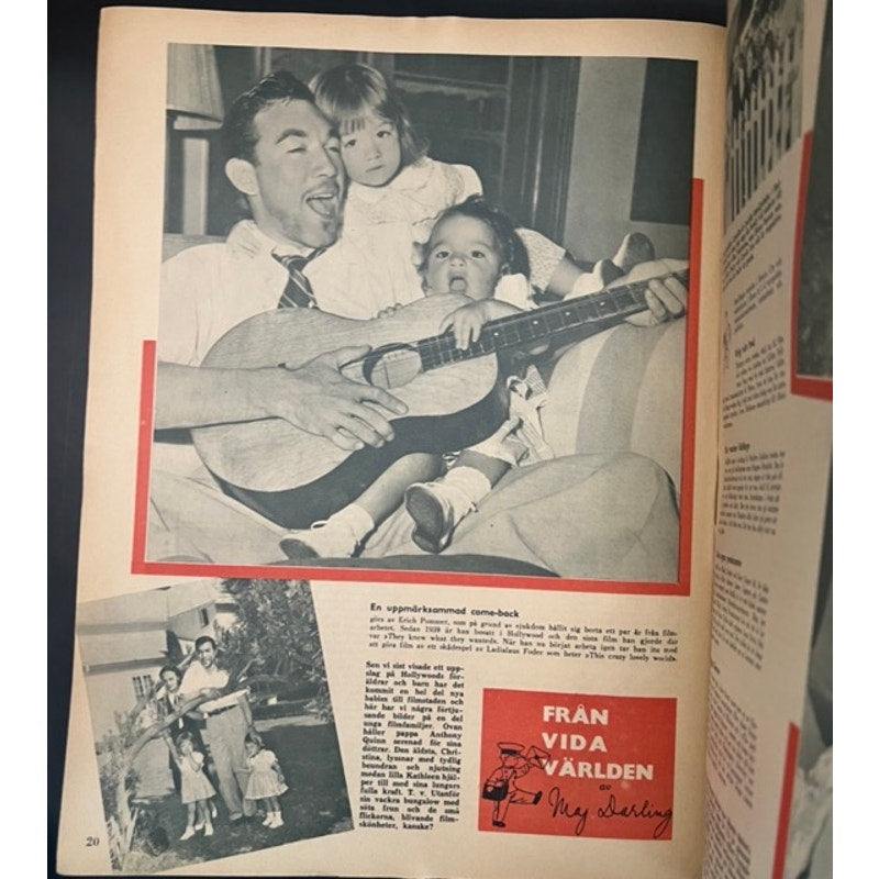 RARE 1945 Ingrid Bergman Gary Cooper Magazine Film Journalen Saratoga Trunk, Pride of the Yankees, High Noon, Casablanca, Hollywood