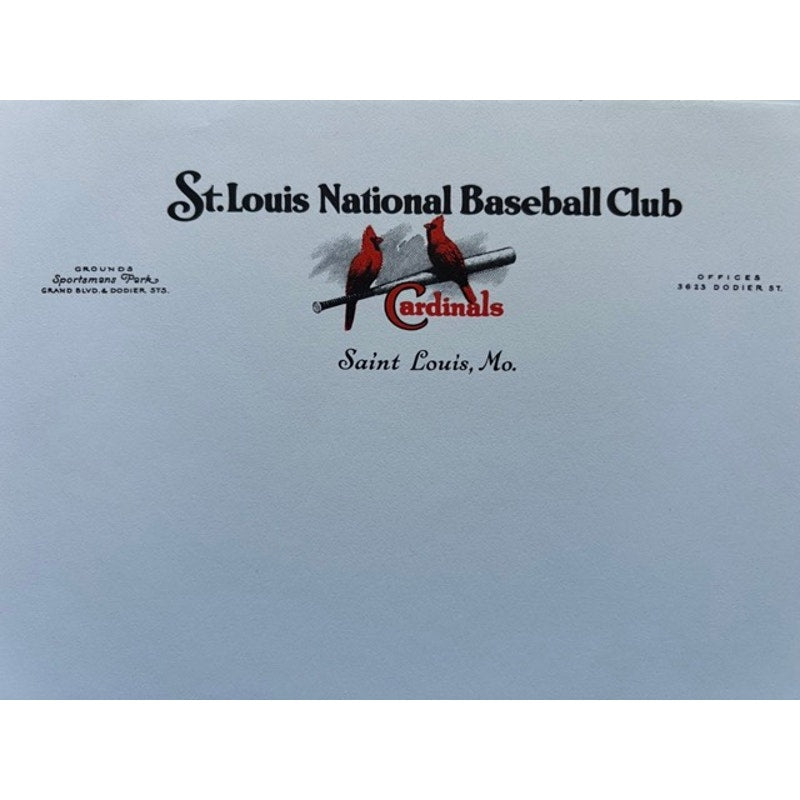 1927-1947 St. Louis Cardinals Original Stationary Sportsmans Park World Series Champions, Dodier, Stan Musial, Rogers Hornsby, Dizzy Dean