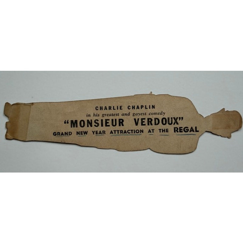 1947 Monsieur Verdoux Charlie Chaplin Promotional Handout Charles Chaplin, The Kid, Gold Rush, City Lights, Modern Times Pay Day A Dogs Life
