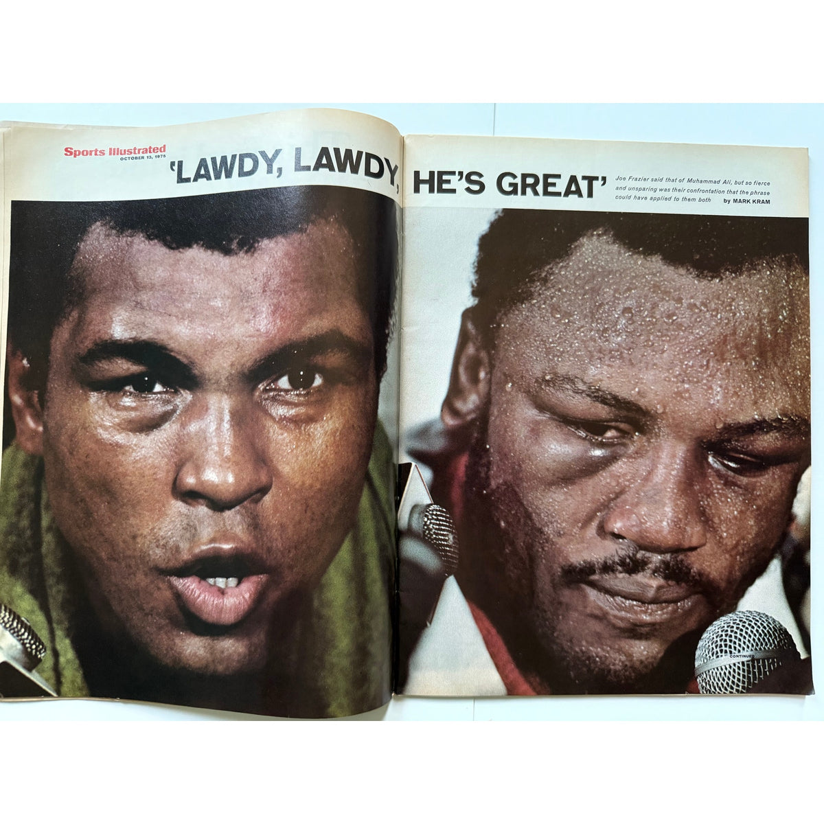 1975 Sports Illustrated Muhammad Ali Magazine Joe Frazier, Heavyweight Champion of the World, Thrilla in Manila