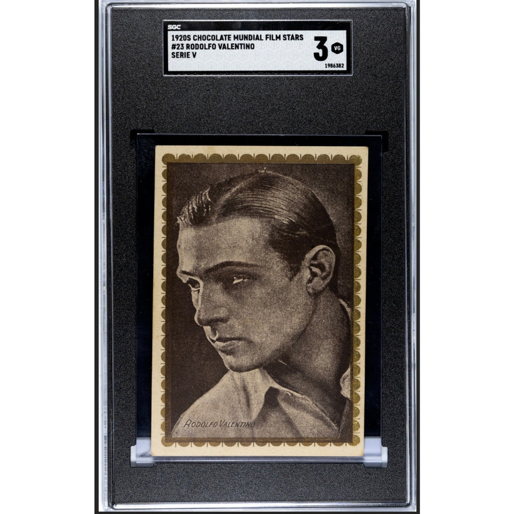 RARE Spanish Chocolate Mundial 1920s Rudolph Valentino Card SGC 3 Blood and Sand, Sheik, Sainted Devil, Beyond the Rocks, The Eagle
