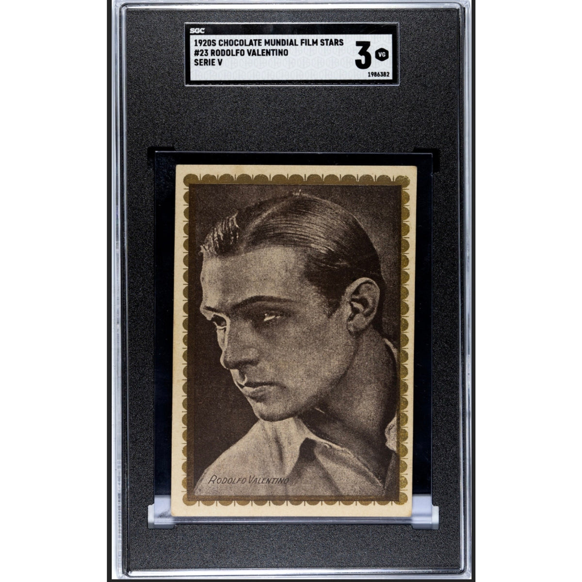 RARE Spanish Chocolate Mundial 1920s Rudolph Valentino Card SGC 3 Blood and Sand, Sheik, Sainted Devil, Beyond the Rocks, The Eagle