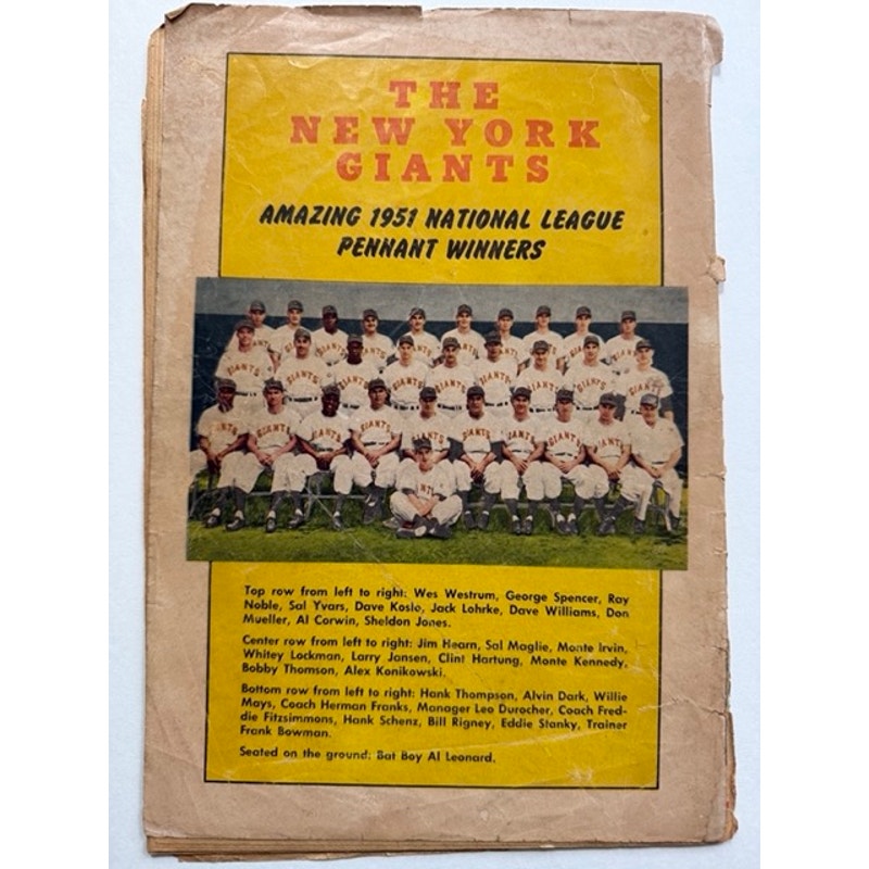 1952 New York Giants Comic Magazine Willie Mays Rookie, Jackie Robinson, Monte Irvin, Leo Durocher, 1951 New York Giants