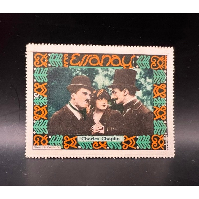 RARE 1915 Essanay Studios Charlie Chaplin Stamp Charles Chaplin In The Park 2, Edna Purviance, The Kid, Gold Rush, City Lights, Modern Times