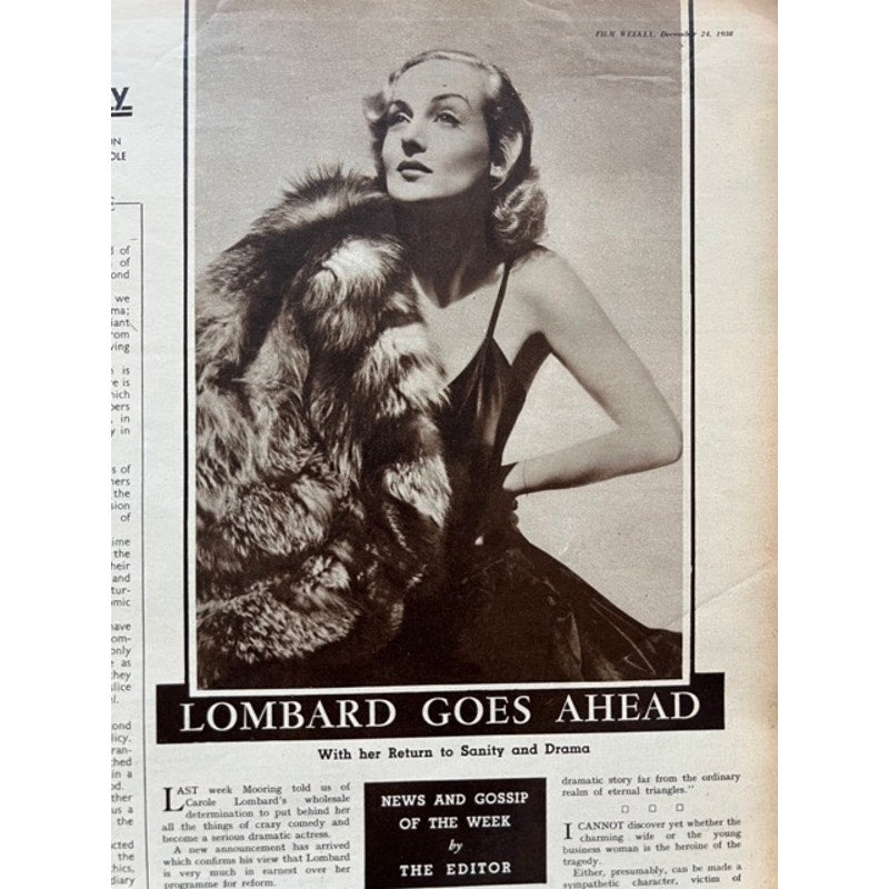 RARE UK 1938 Gary Cooper Magazine Film Weekly, The Cowboy and the Lady, Pride of the Yankees, Sergeant York, High Noon, Farewell to Arms