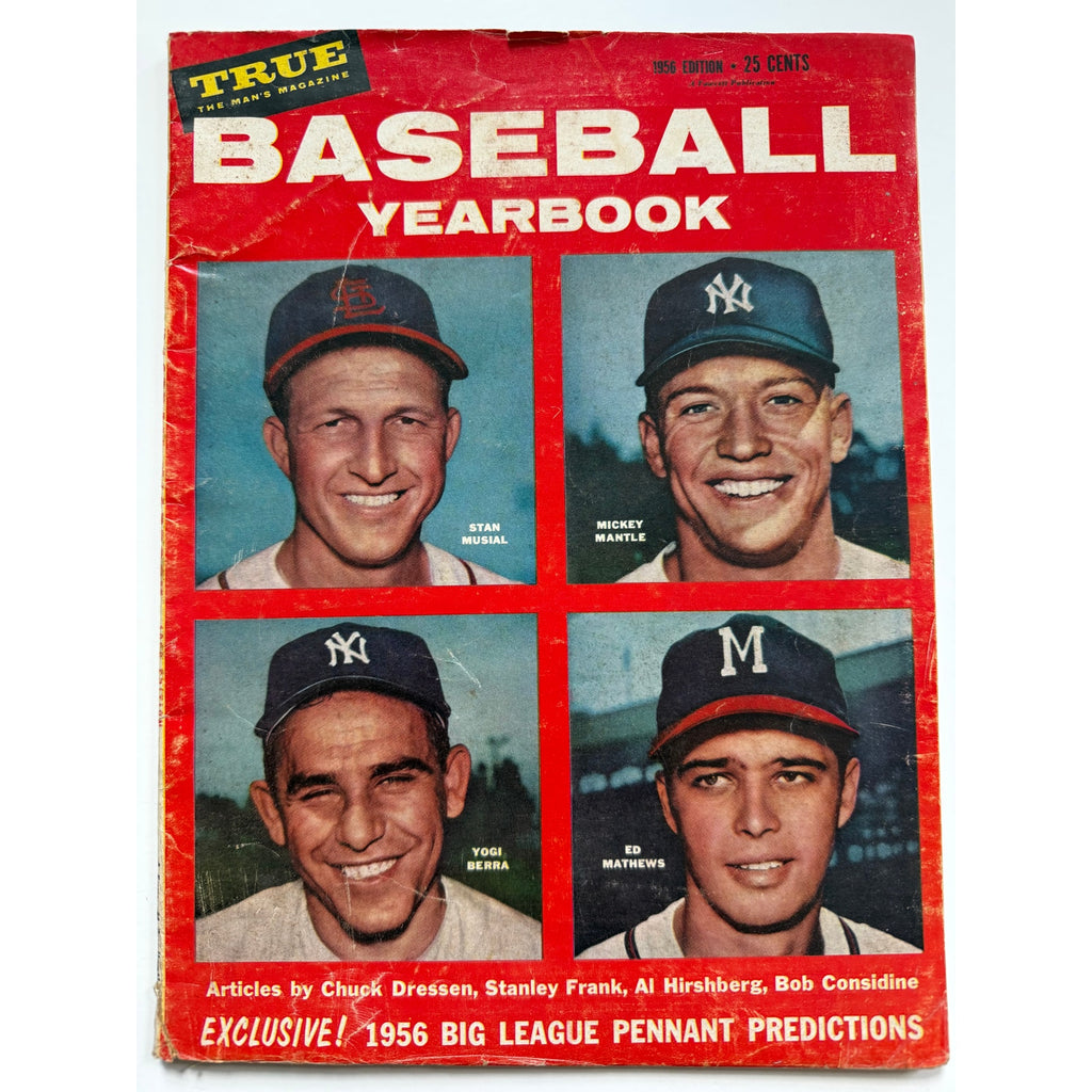 1956 Mickey Mantle Magazine New York Yankees, Stan Musial Yogi Berra, MLB Read, St. Louis Cardinals, Milwaukee Braves, Baseball