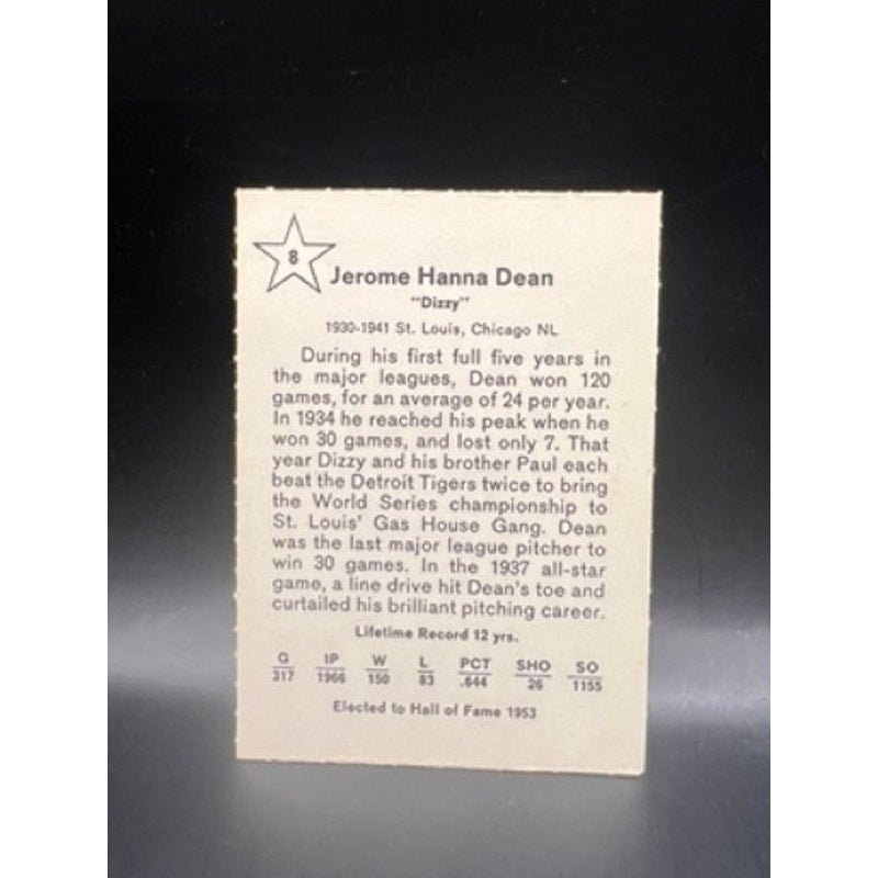1961 Golden Press Dizzy Dean Card, Gashouse Gang St Louis Cardinals Chicago Cubs