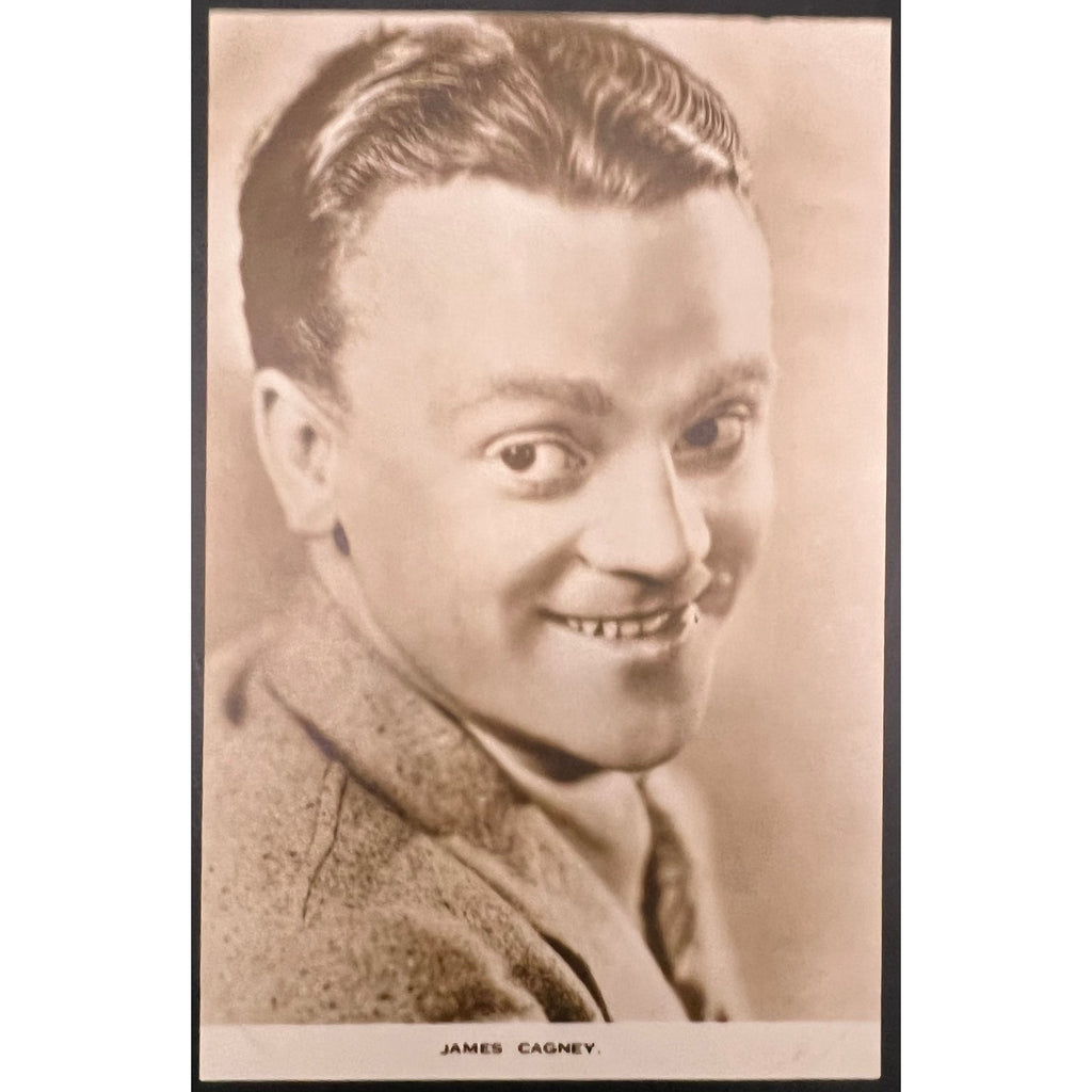 2 Unused 30's-40's James Cagney Exhibit Postcards Yankee Doodle Dandy, White Heat, Public Enemy, Blonde Crazy, Footlight Parade