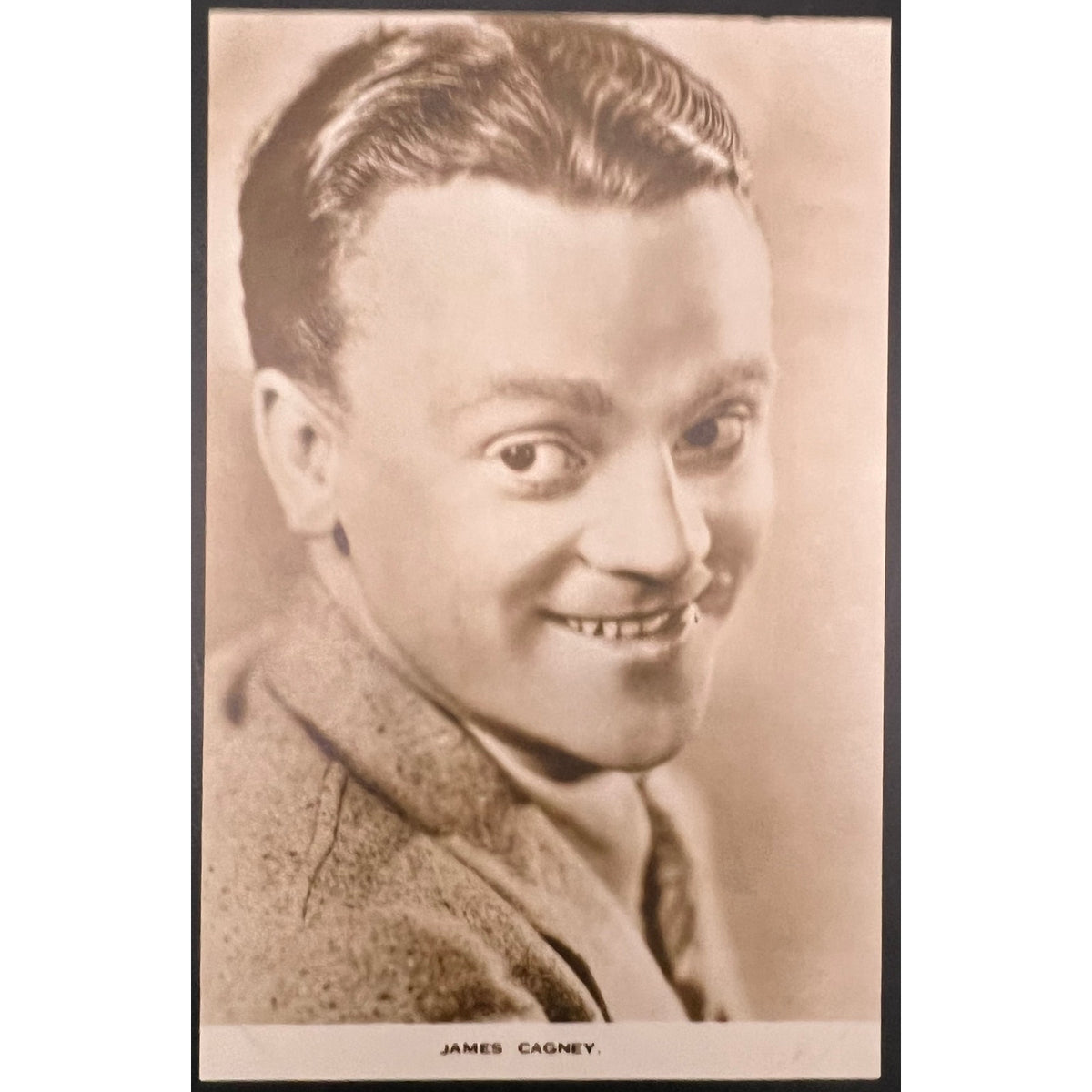 2 Unused 30's-40's James Cagney Exhibit Postcards Yankee Doodle Dandy, White Heat, Public Enemy, Blonde Crazy, Footlight Parade