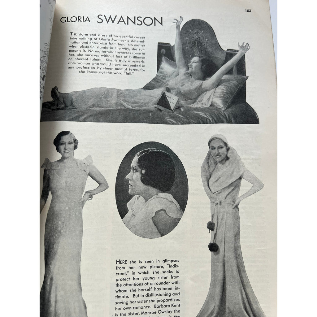 RARE 1931 Jean Harlow Magazine Picture Play, Platinum Blonde, Dinner at Eight, Hollywood, Saratoga, Red Dust, Red Headed Woman, Public Enemy