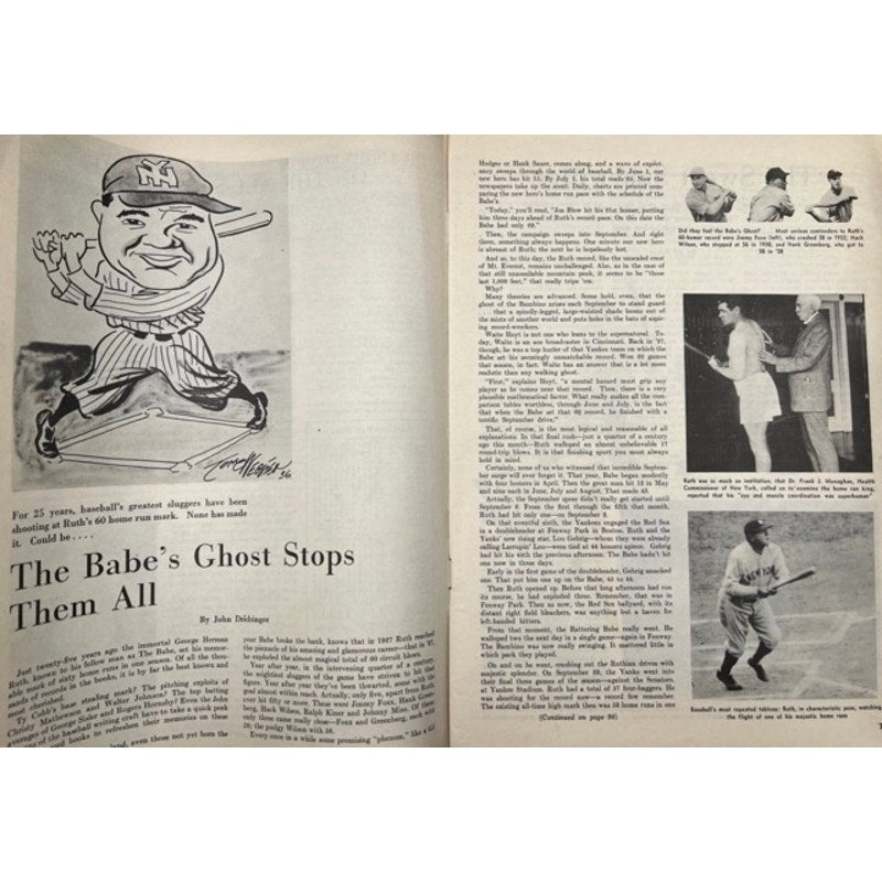 1952 Baseball Babe Ruth Magazine Bambino Sultan Swat, Willie Mays, Jackie Robinson, Satchel Paige, MLB, New York Yankees, Dodgers