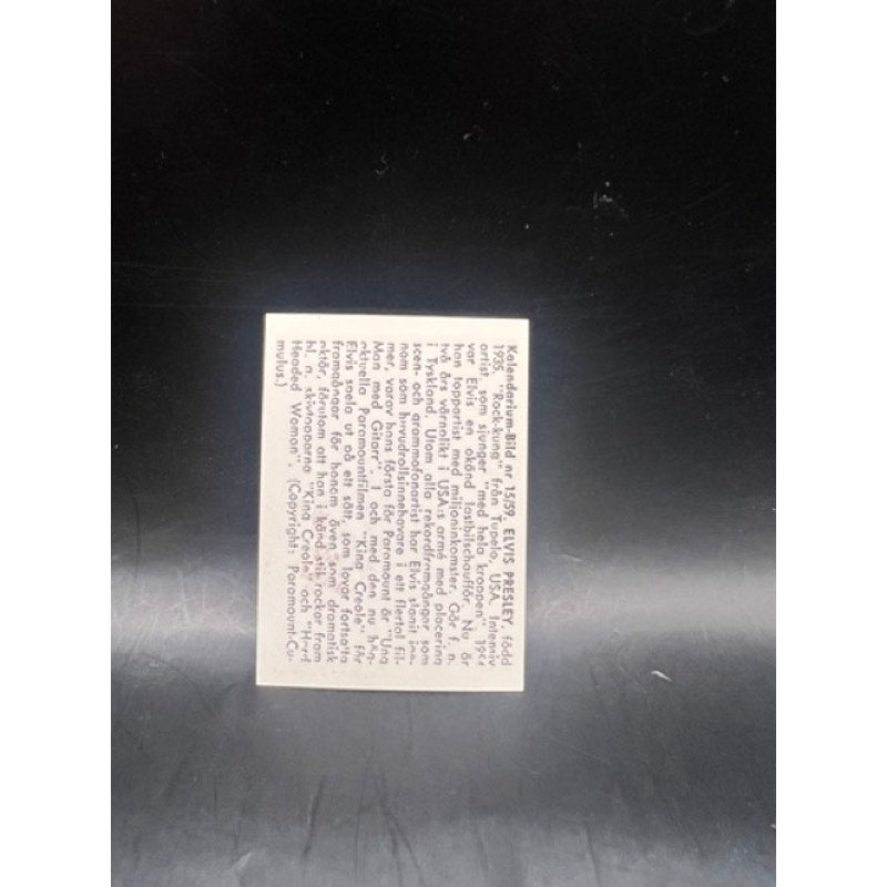 RARE 1958 Kalendarium Elvis Presley Bild Nr 15/59 King TCB Elvis Card Graceland, Jailhouse Rock, King Creole, Loving You, Love Me Tender