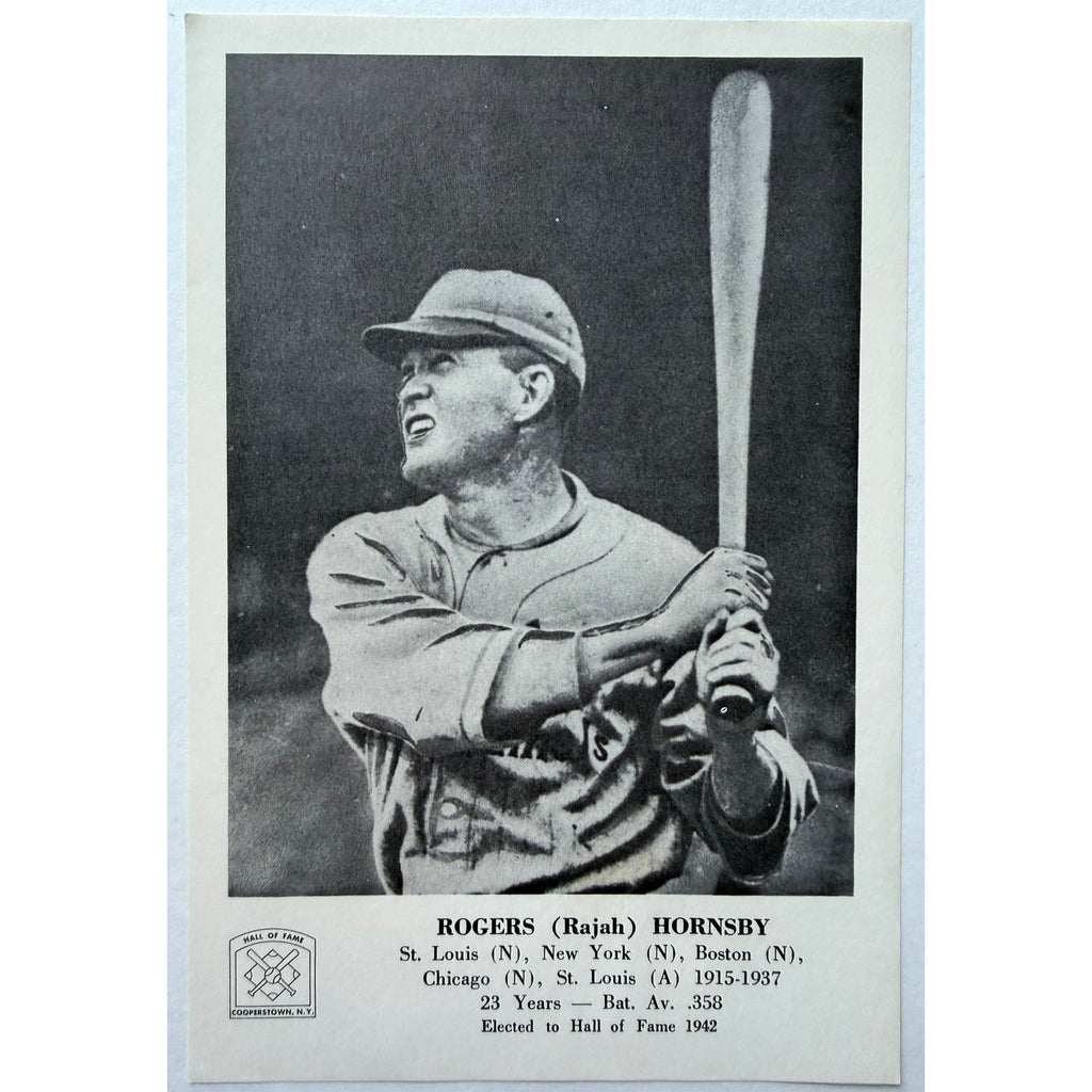 1963 Hall of Fame Rogers Hornsby Photo St. Louis Cardinals MLB Baseball, Rajah, St. Louis Browns, New York Giants, Chicago Cubs, Red Sox