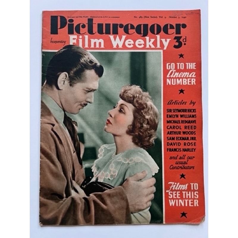 RARE 1940 UK Claudette Colbert Clark Gable Magazine It Happened One Night, Gone with the Wind, Giant, Misfits, Cleopatra, Hollywood