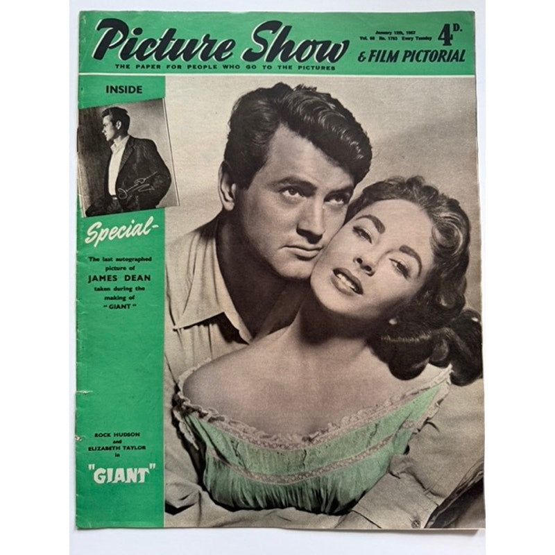 RARE 1957 UK Rock Hudson Elizabeth Taylor Magazine James Dean, Giant, Cleopatra, Pillow Talk, Cat on a Hot Tin Roof, Little Women