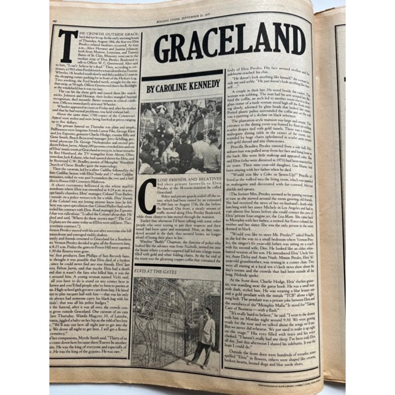 1977 Rolling Stone Elvis Presley Magazine Memorial Graceland, TCB, The King, Rockabilly, Jailhouse Rock, King Creole, Suspicious Minds
