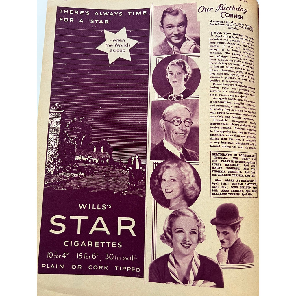 RARE UK Picture Show 1936 Spencer Tracy Jean Harlow Magazine, Riff Raff, Hollywood, Dinner at Eight, Public Enemy, Saratoga, Red Dust