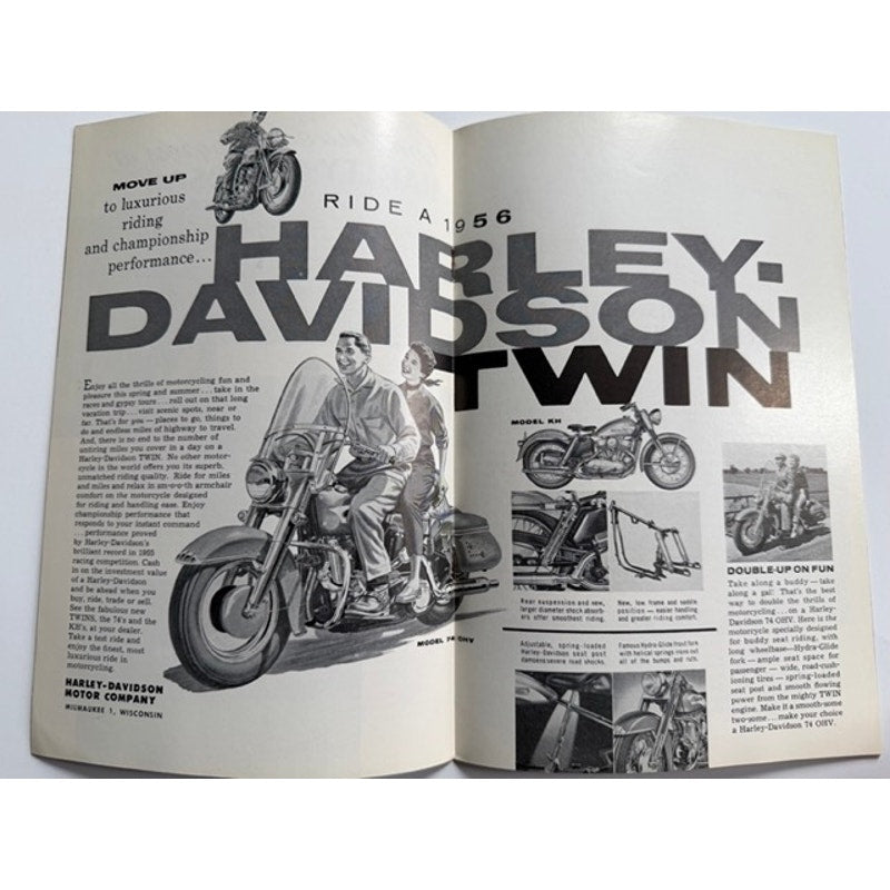 2 Rare 1956 The Enthusiast Motorcycle Magazines June & July Harley Davidson Motorcycle