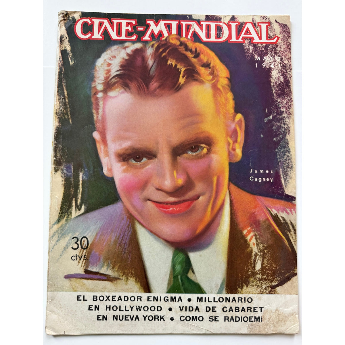 RARE 1941 Spanish James Cagney Magazine Yankee Doodle Dandy, Public Enemy, G-Men, White Heat, Cine Mundial, Hollywood