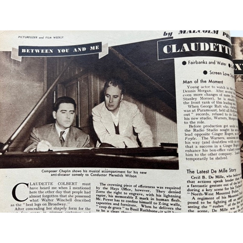 RARE 1940 UK Claudette Colbert Clark Gable Magazine It Happened One Night, Gone with the Wind, Giant, Misfits, Cleopatra, Hollywood