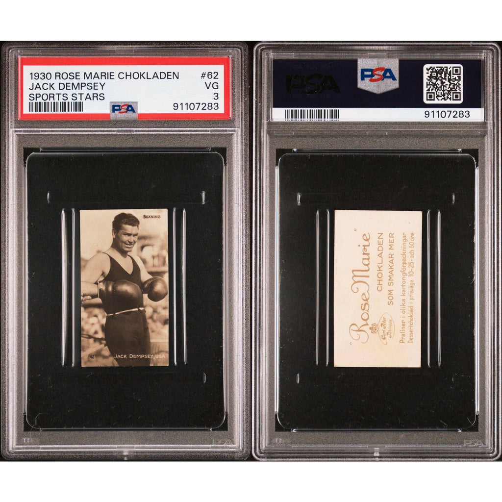 1930 Rose Marie Chokladen Jack Dempsey Card PSA 3 Manassa Mauler Heavyweight Champ, Undergraded! Boxing, Champion of the World