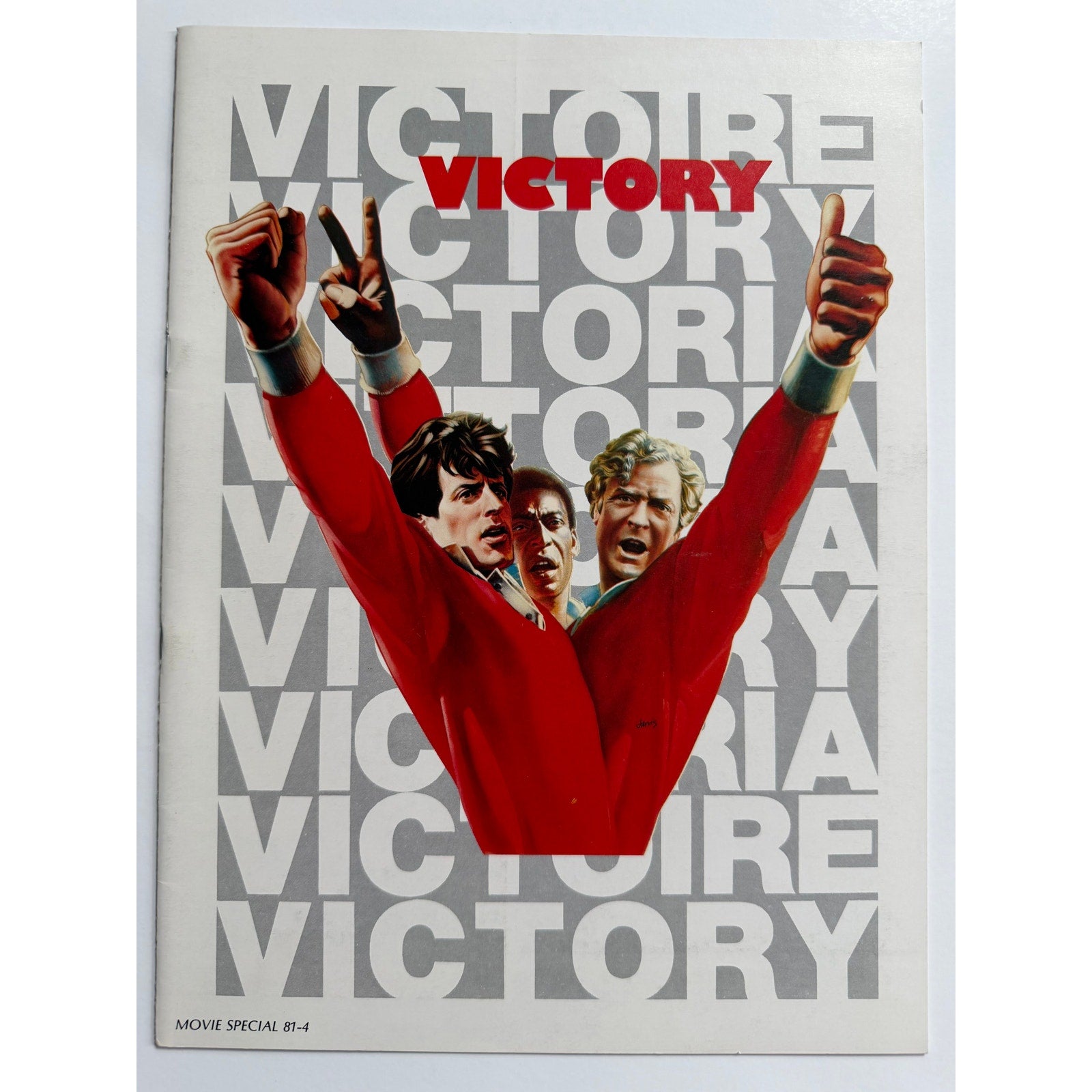 1981 Victory Movie Program Pele, Stallone, Michael Caine Soccer Brazil Football, World Cup, FIFA