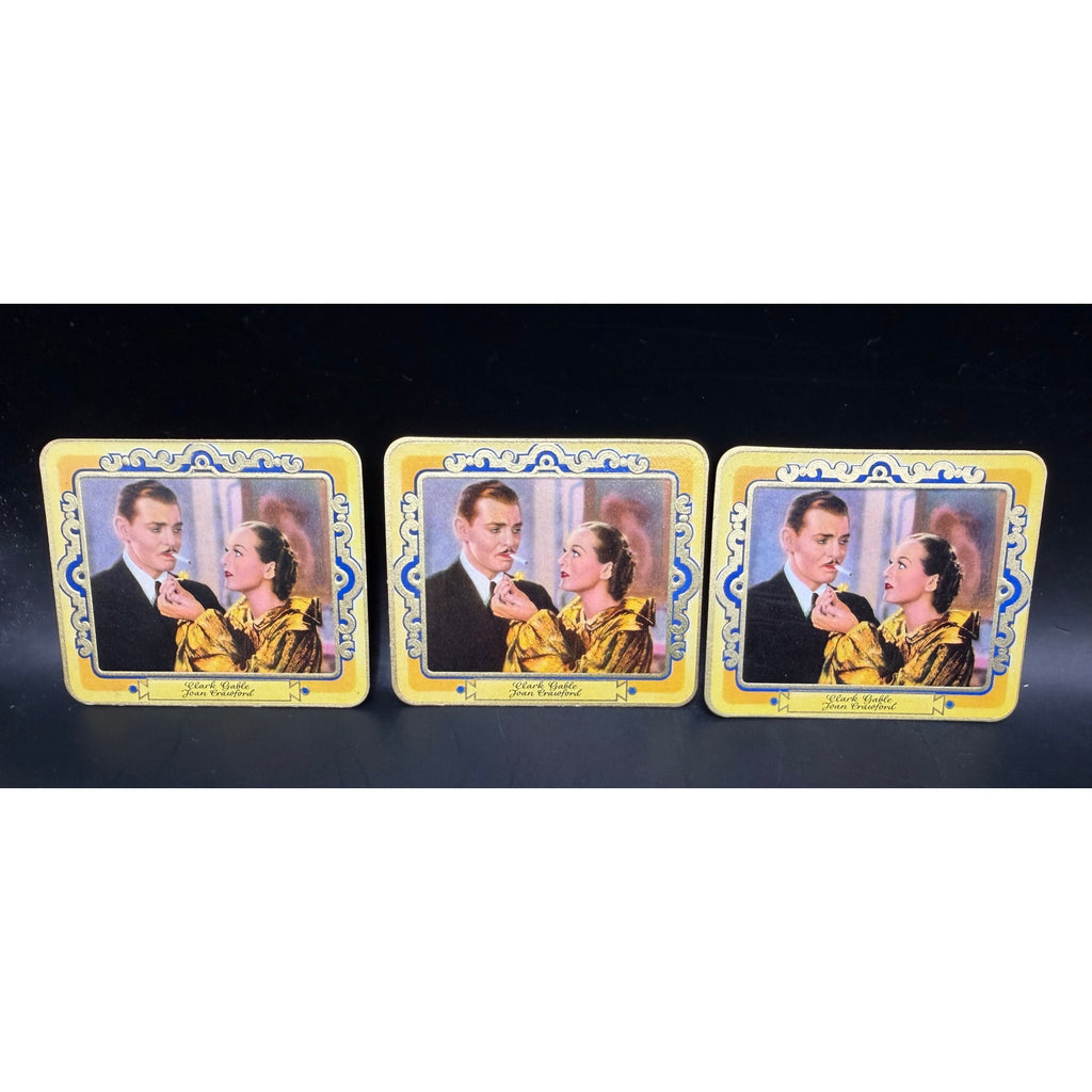 3 RARE 1934 Garbaty Clark Gable and Joan Crawford Tobacco Cards Ross Hollywood, Gone with the Wind, Sadie McKee, Mildred Pierce, Misfits