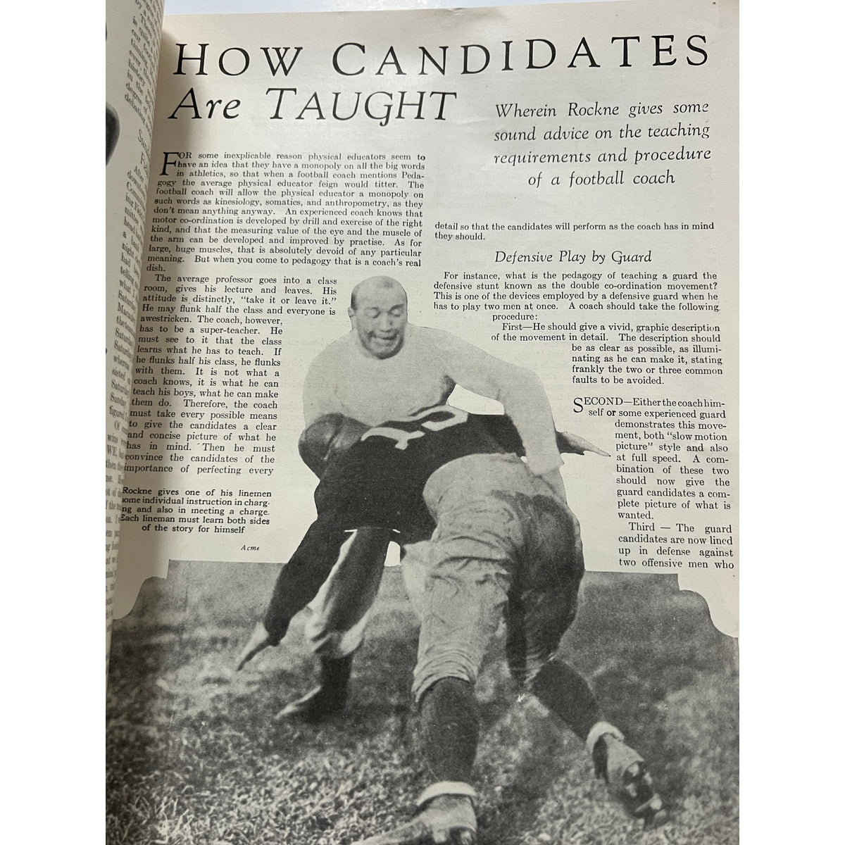 Original 1931 Knute Rockne on Football Magazine Notre Dame, Fighting Irish, College Football