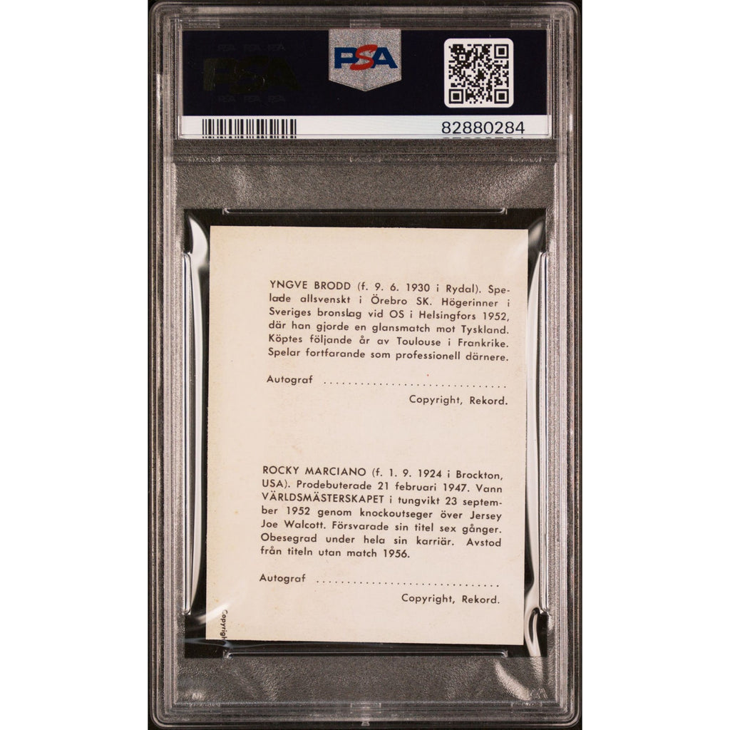 1961 Swedish Rekord Journal Rocky Marciano Card Brockton Blockbuster Undergraded, Undefeated Champ, Boxing, World Champion