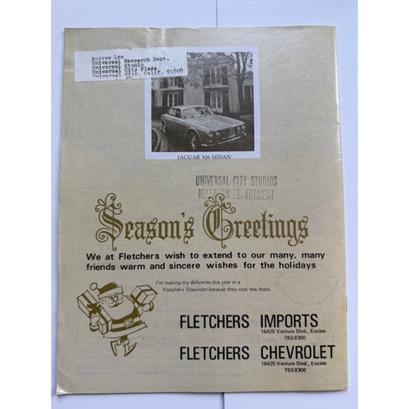 RARE 1971 Jean Harlow Magazine Hollywood Studio Universal Studio Copy Christmas