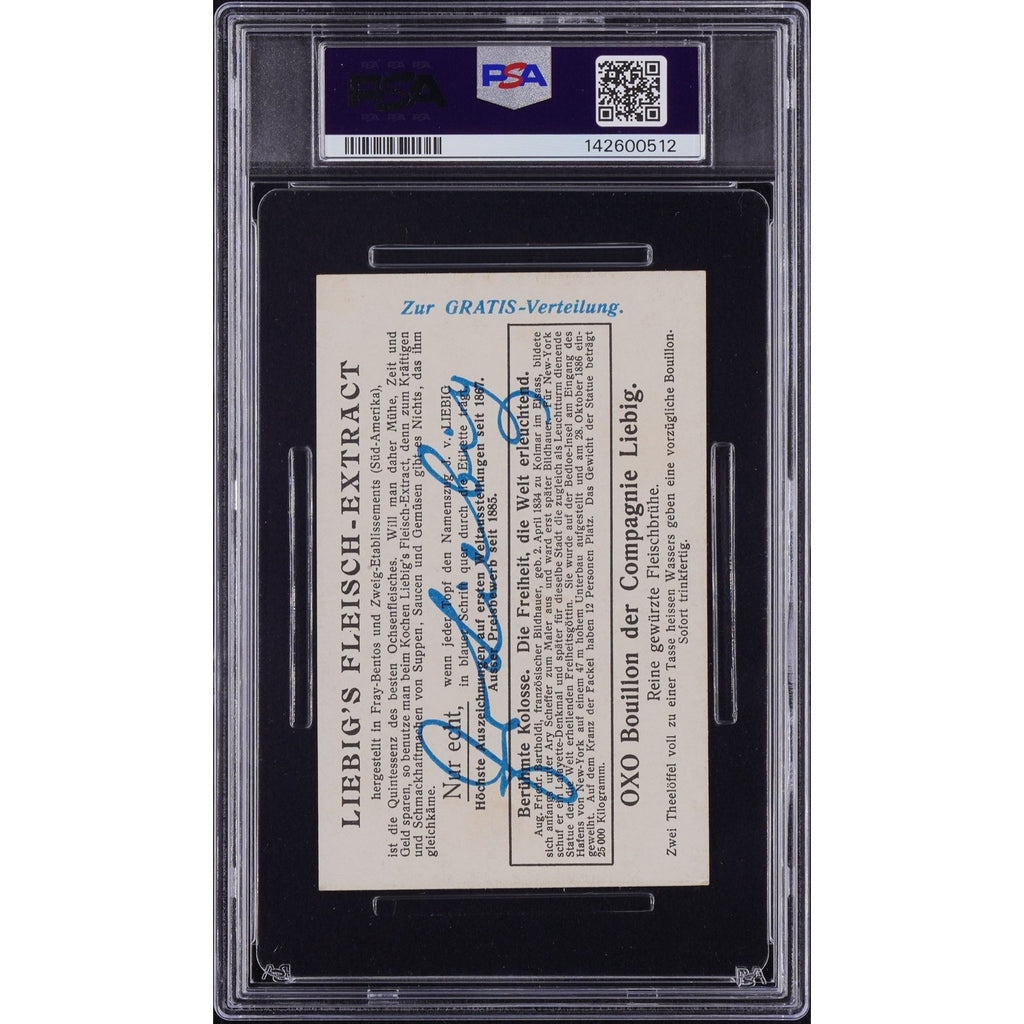 RARE German 1906 Liebig Famous Colossi Statue of Liberty Card Only 5 Graded! New York Harbor, Lady Liberty