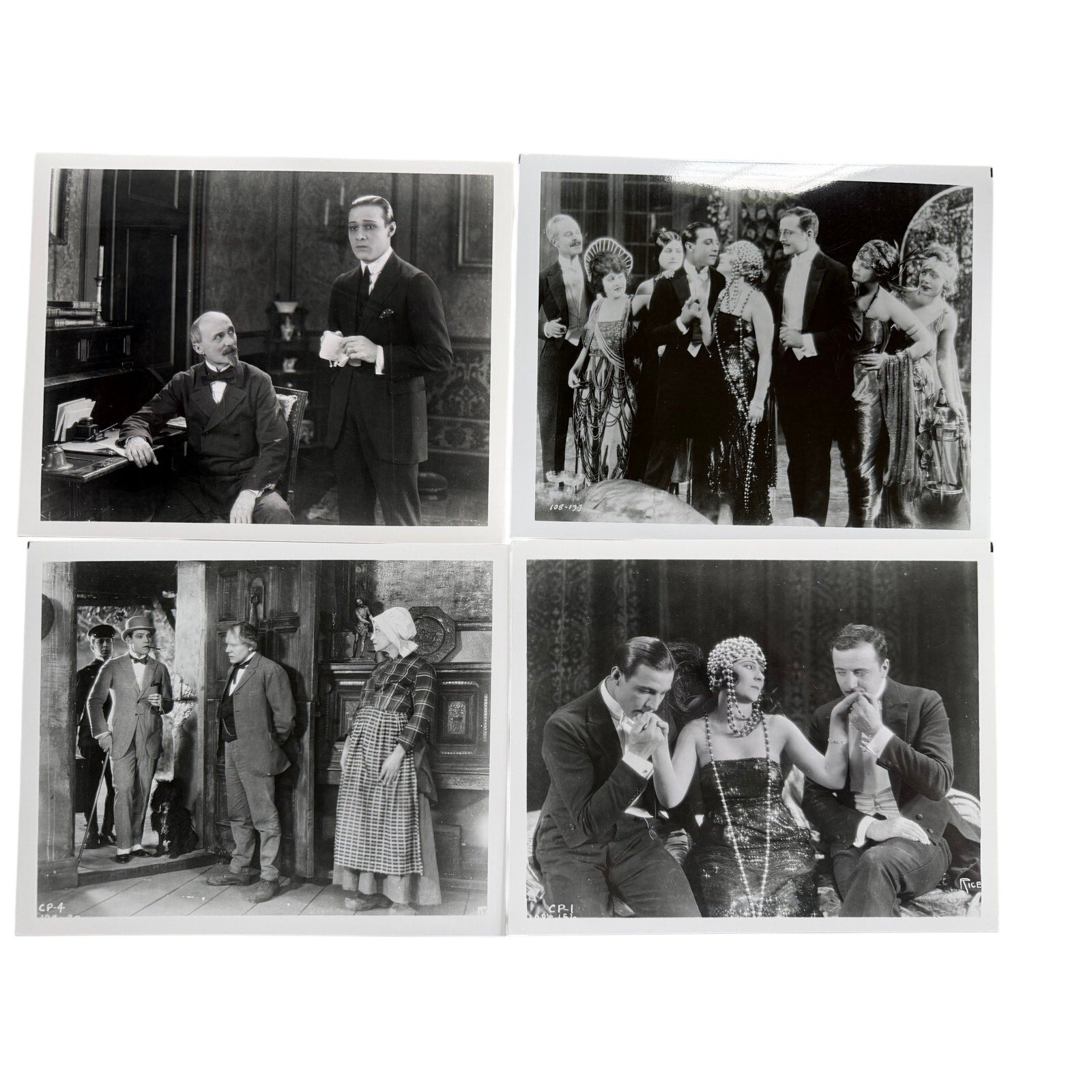 4 8x10 Rudolph Valentino Photos Camille, Four Horsemen of the Apcoalypse, Sheik, Cobra, Eagle, Sainted Devil Beyond the Rocks Blood and Sand