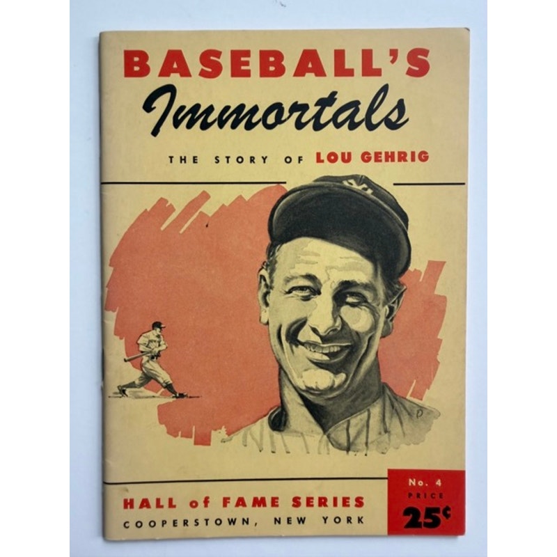 RARE 1953 Baseball's Immortals Lou Gehrig Booklet Baseball Hall of Fame New York Yankees, Iron Horse, MLB