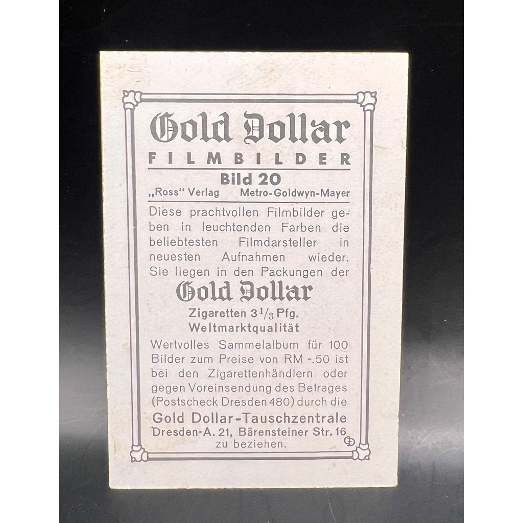 RARE German 1935 Gold Dollar Filmbilder Greta Garbo Card Ninotchka, Grand Hotel, Hollywood, Flesh and the Devil, Anna Christie